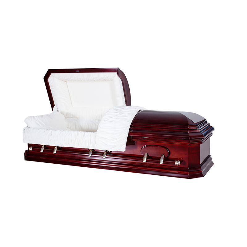 Funeral Equipment High Gloss Wooden Western Coffin