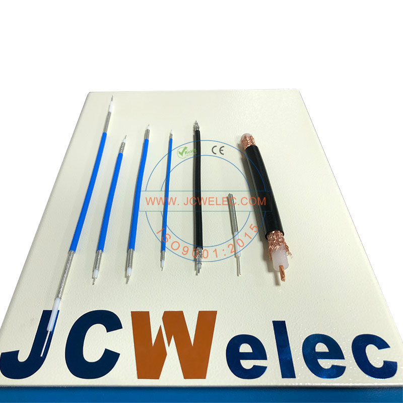 JCW-S600 Series thick coaxial cable strip semi automatic coax wire rotary peeling stripping machine