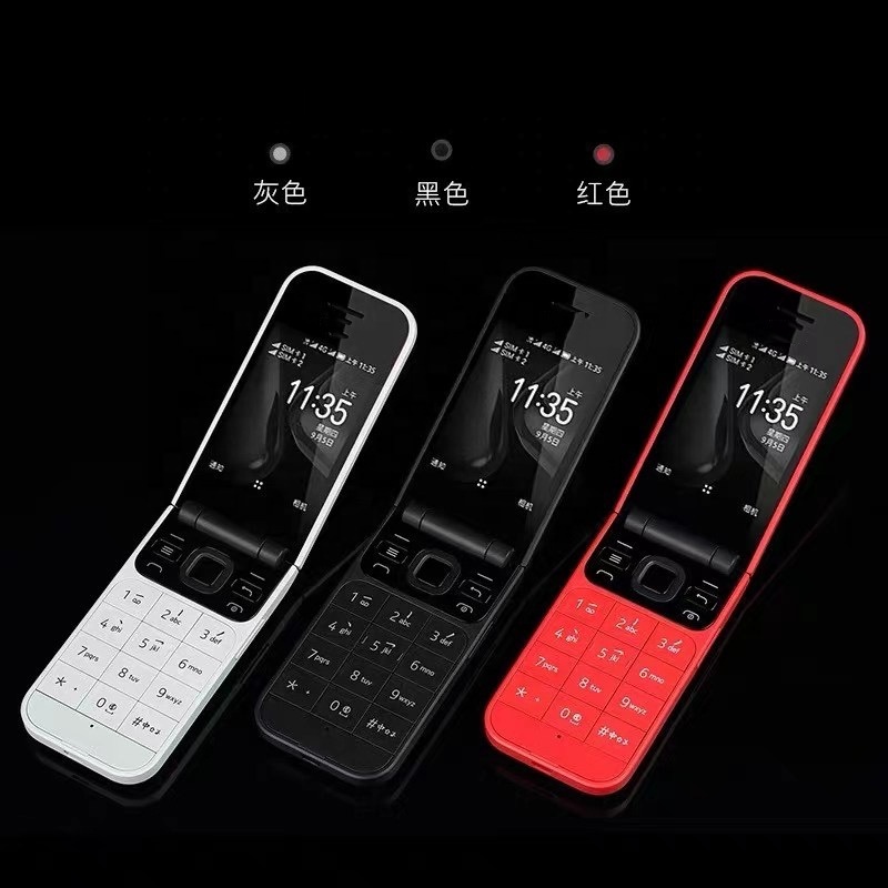 For 2720 Flip Mobile Phones Black Gray Red Colors 2.8