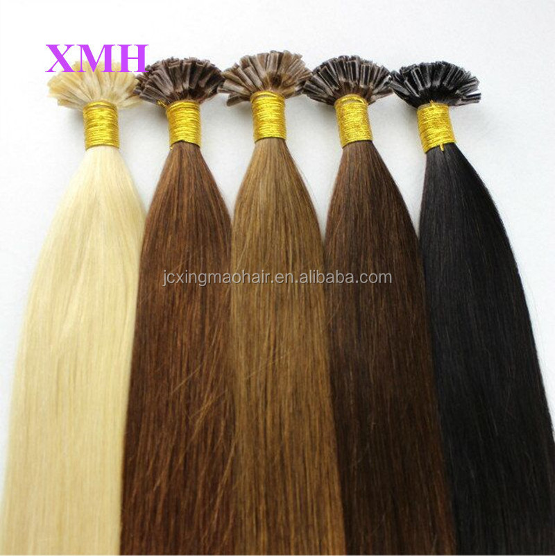 Factory Wholesale Price Indian Remy Italian Keratin Nail U Tip Pre Bonded Human Hair Extensions