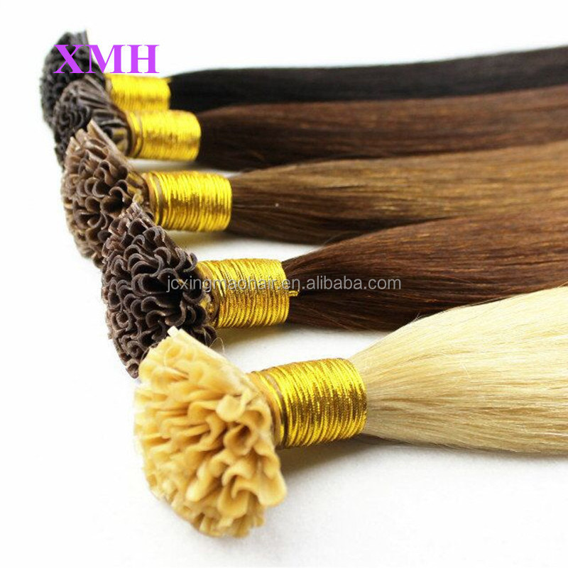 Factory Wholesale Price Indian Remy Italian Keratin Nail U Tip Pre Bonded Human Hair Extensions