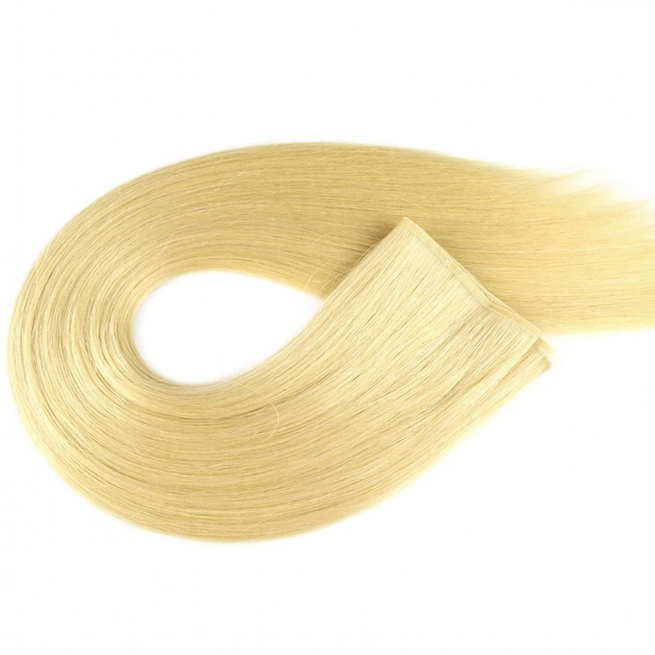 Cheap Factory Double Drawn Seamless Weave Flat Weft Human Hair Remy Human Hair Extensions Pu Flat Hair Weft