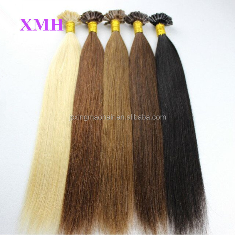 Factory Wholesale Price Indian Remy Italian Keratin Nail U Tip Pre Bonded Human Hair Extensions