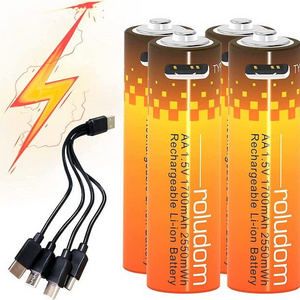 1.5v Lithium Battery Cell 2550mwh Long Lasting Usb Rechargeable Double A Li-ion Batteries