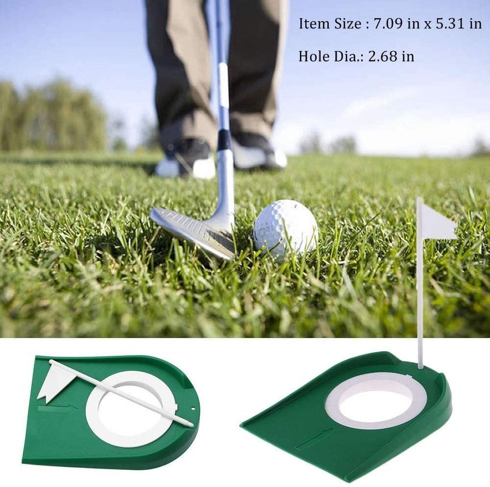 Golf Putting Cup With Flag Golf Hole Cup Trainer Accessories Indoor/Outdoor Putter Practice Aids  Golf Putter Trainer