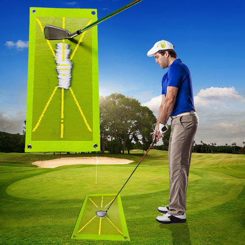 2023 New Golf Swing Track Mat Mini Golf Training Mat Swing Path Batting Sequin Track Detection Mat Golf Training Aids