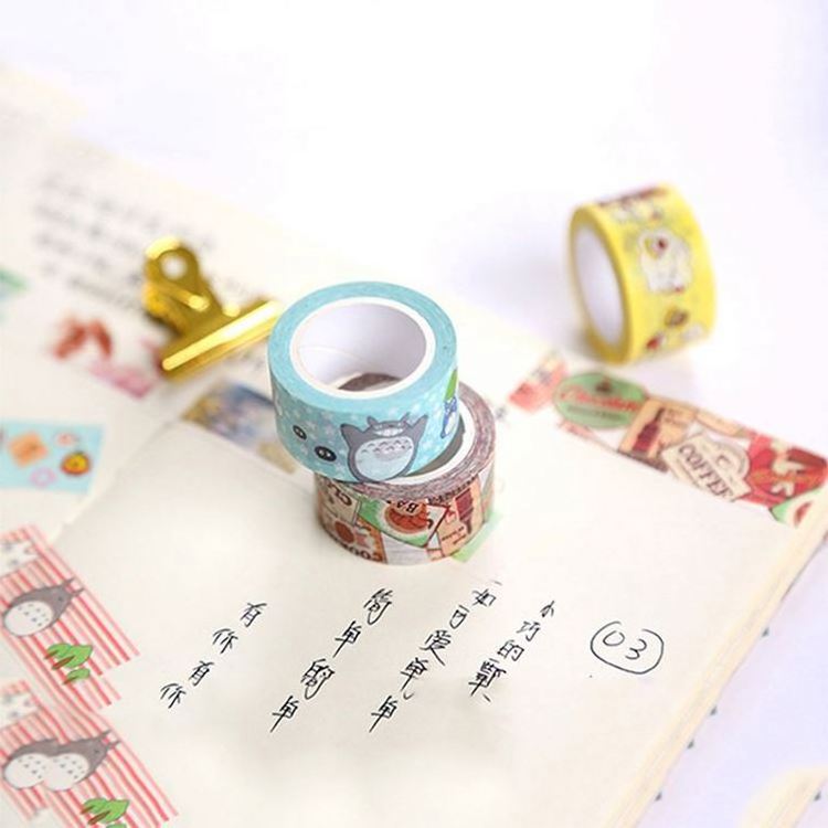 Wholesale custom waterproof CMYK cartoon cute decorative masking paper kawaii washi tape