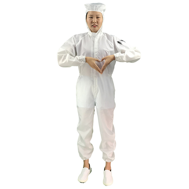 Washable Antistatic ESD Polyester Cleanroom Working Uniform Lab Coats Coverall Suit