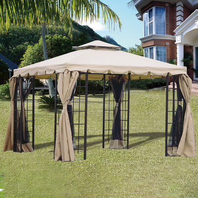 Wholesale Canopy Rattan Outdoor Garden double top patio shade pavilion metal luxury tent gazebo tent with canopy