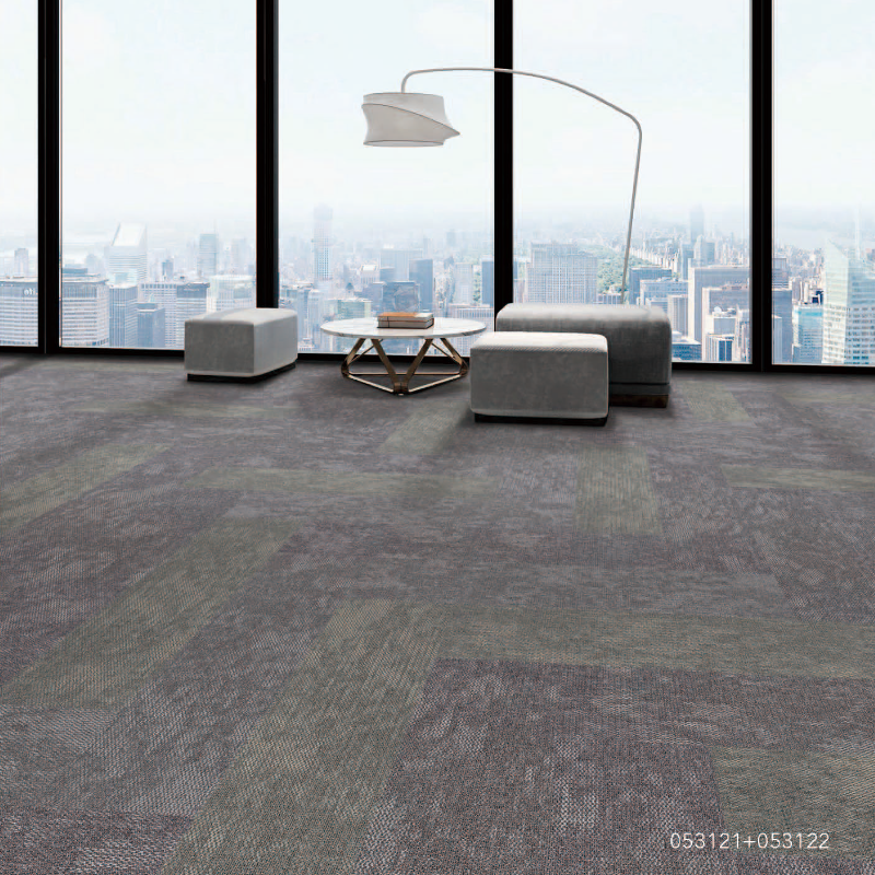 Wholesale factory commercial non-woven PE primer design office floor polypropylene carpet tile