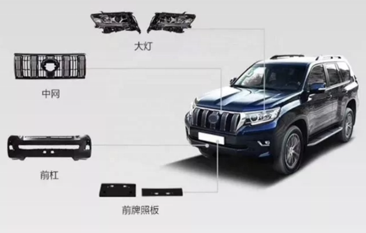 JD AUTO Complete fj150 Facelift Upgrade kit bumper kit Body Kit for Land Cruiser Prado 2018 2020 2022