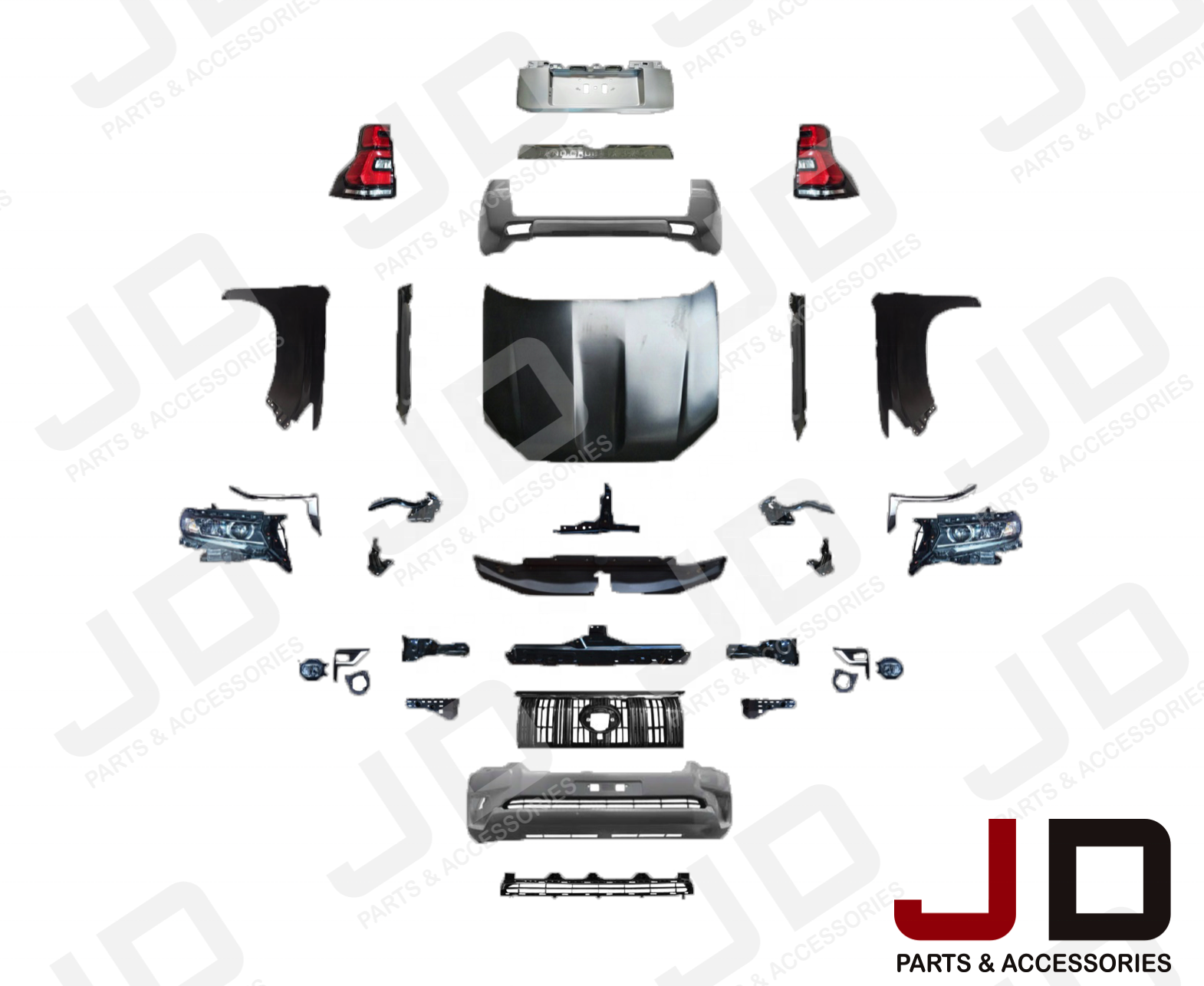 JD AUTO Complete Facelift Upgrade kit bumper kit Body Kit for Land Cruiser Prado fj150 2018 2021