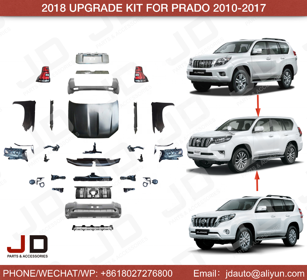 JD AUTO Complete fj150 Facelift Upgrade kit bumper kit Body Kit for Land Cruiser Prado 2018 2022