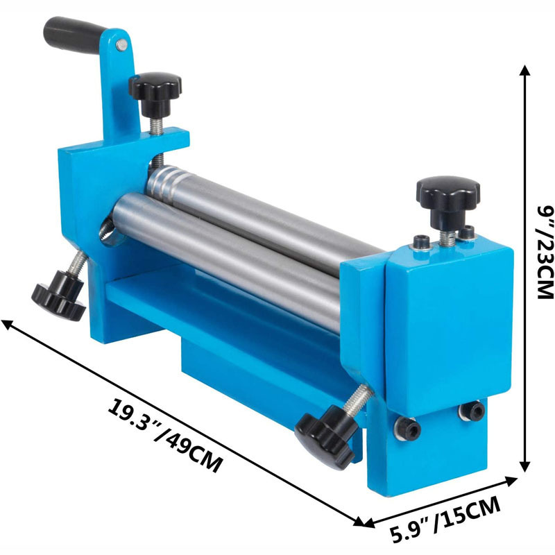 300mm 320mm 610mm Manual Steel Slip Roll Machine Metal Plate Bender with 2 Removable Rollers Shaping Bends Cones Cylinders