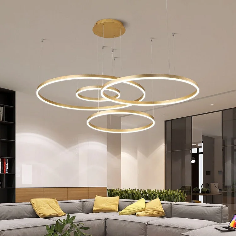 Home Living Room Dining Table Ring Circular Chandelier Art Lamps Lighting Fixtures Modern Pendant Lamp