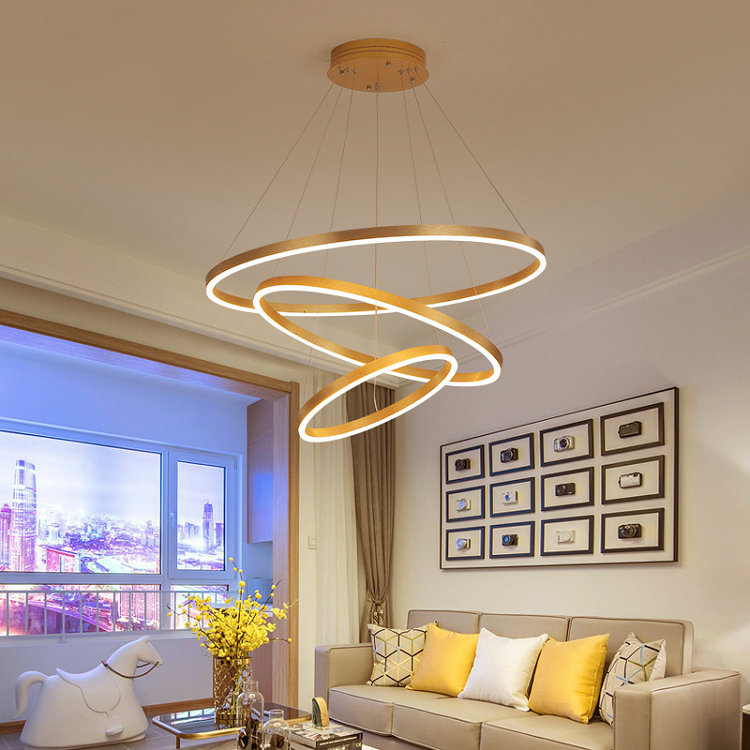 Home Living Room Dining Table Ring Circular Chandelier Art Lamps Lighting Fixtures Modern Pendant Lamp