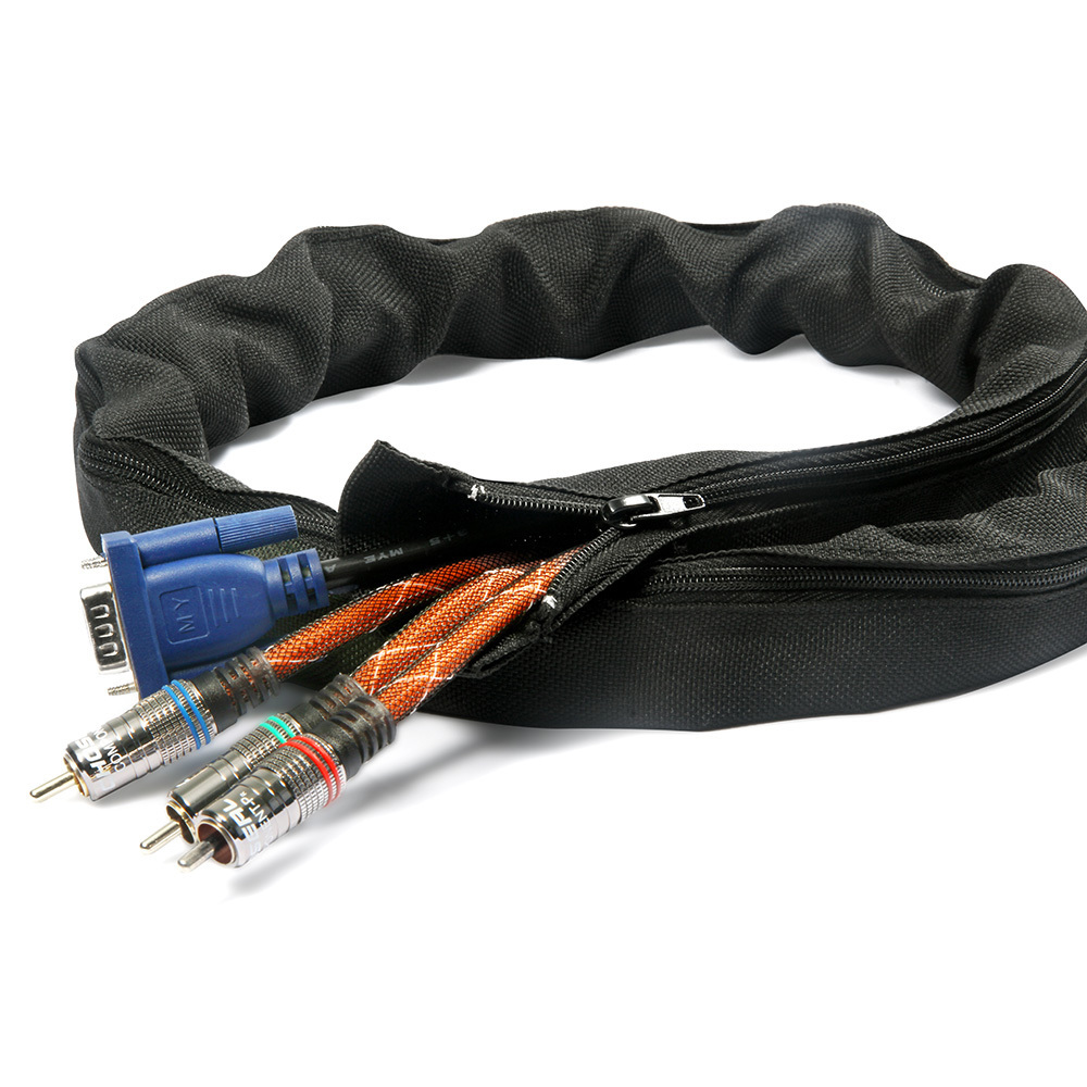 JDD Zipper cable wrap PET Cable Management Sleeve Wire Multifilament cable organizer