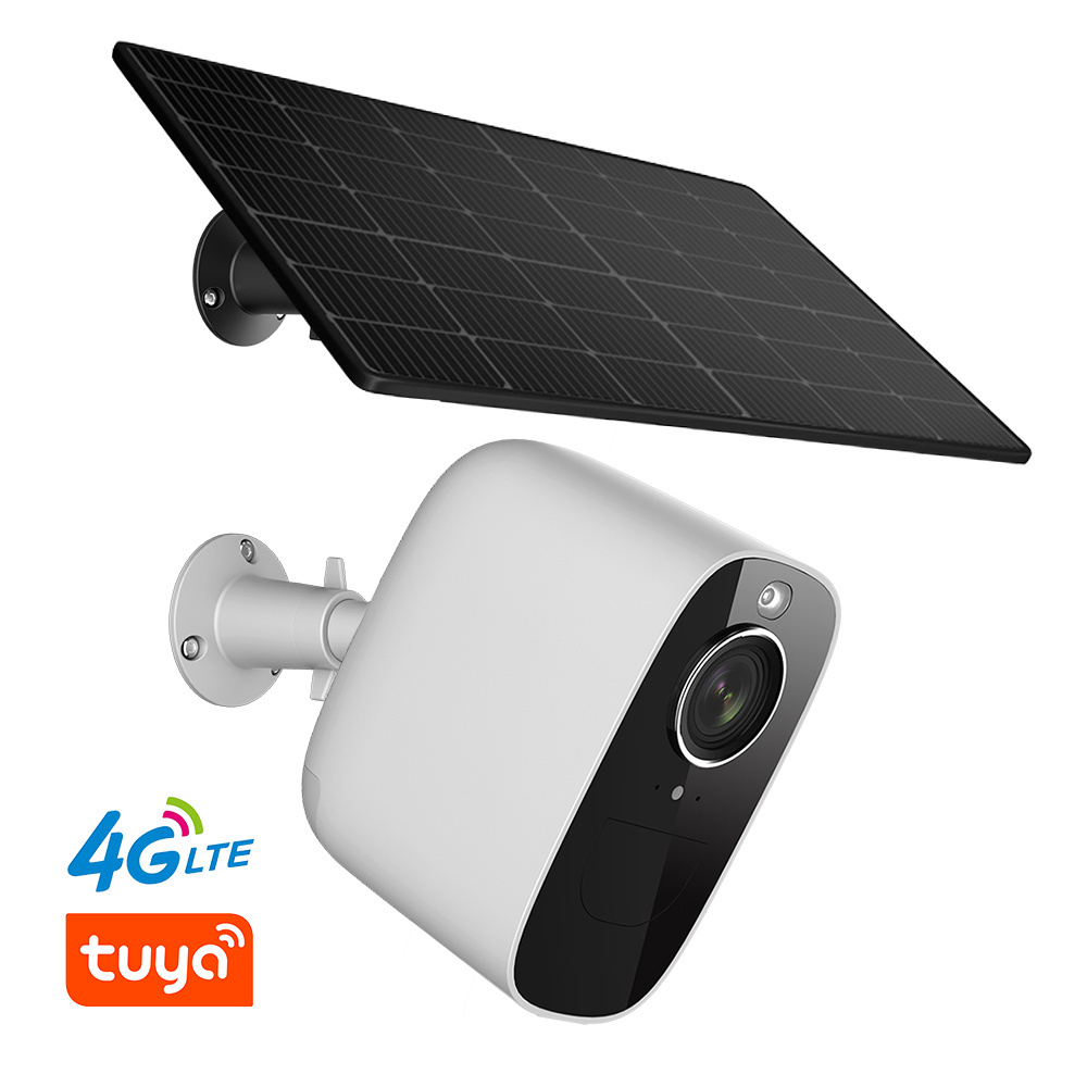 Tuya JerderFo Outdoor 4g Camera Battery Powered WiFi Home Security Camera 2-Way Audio Color Night Vision PIR Motion Solar Panel