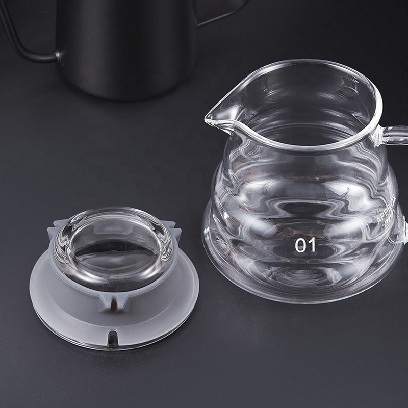 Clear Cloud Range Heat Resistant Coffee Kettle 360ml Coffee Juice Jug Water Pitcher Glass Tea Pot With Lid