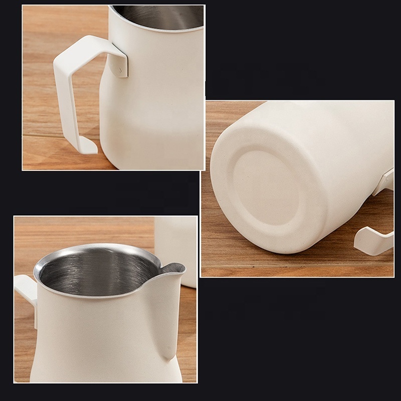 Coffee Pot Latte Art Jug Sharp Spout Steam Metal Milk Frothing Pitcher Jug Cow Milk Jug