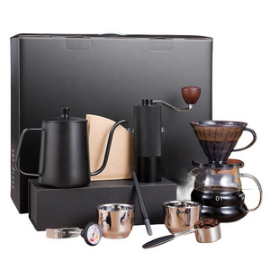 Stocked Portable Camping Coffee  Grinder Maker Filter Pot Drip Coffee Maker Set Coffee Brewer kit