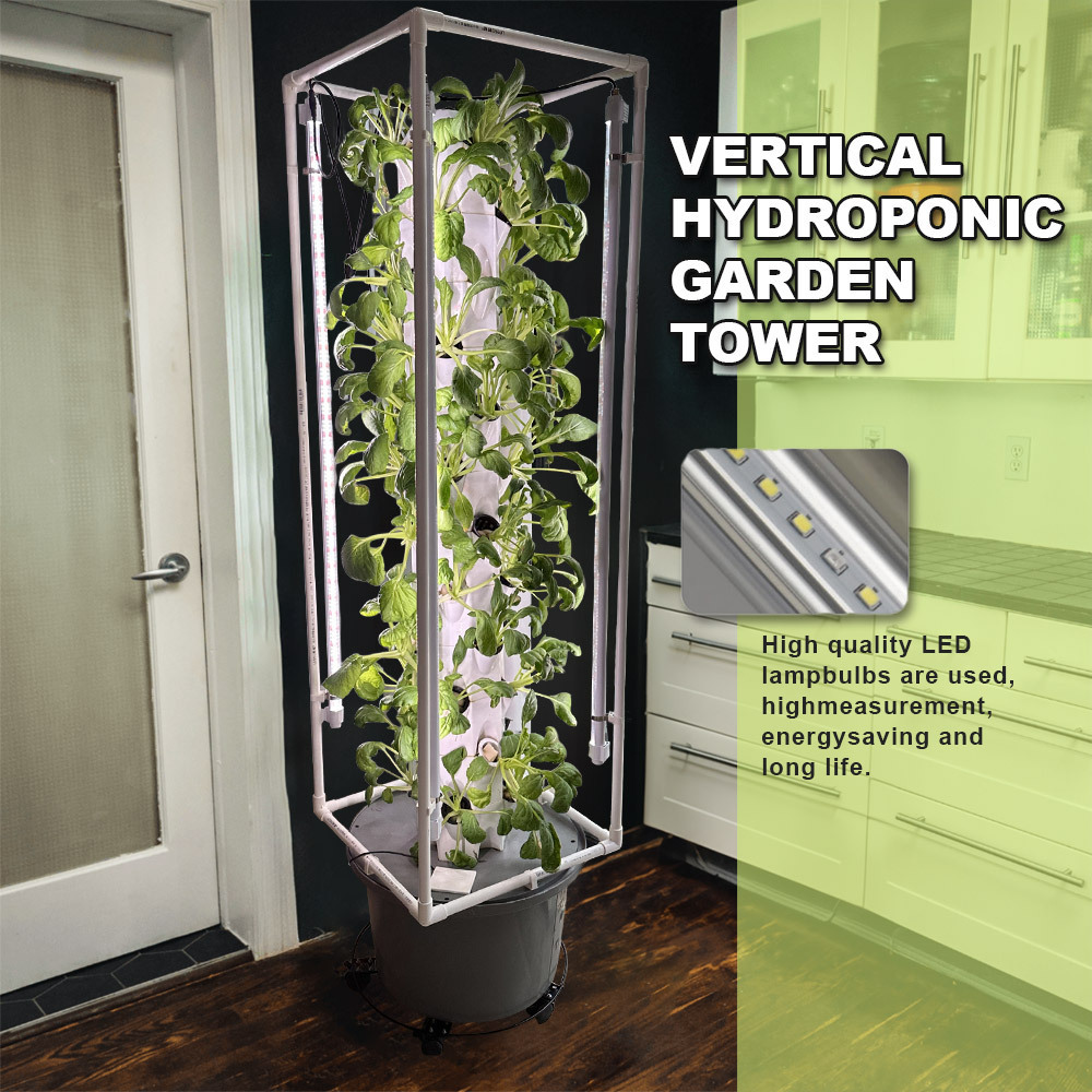 Vertical Hydroponic Garden Tower Farming Family Use Mini Indoor Hydroponic Aeroponic Growing Tower System