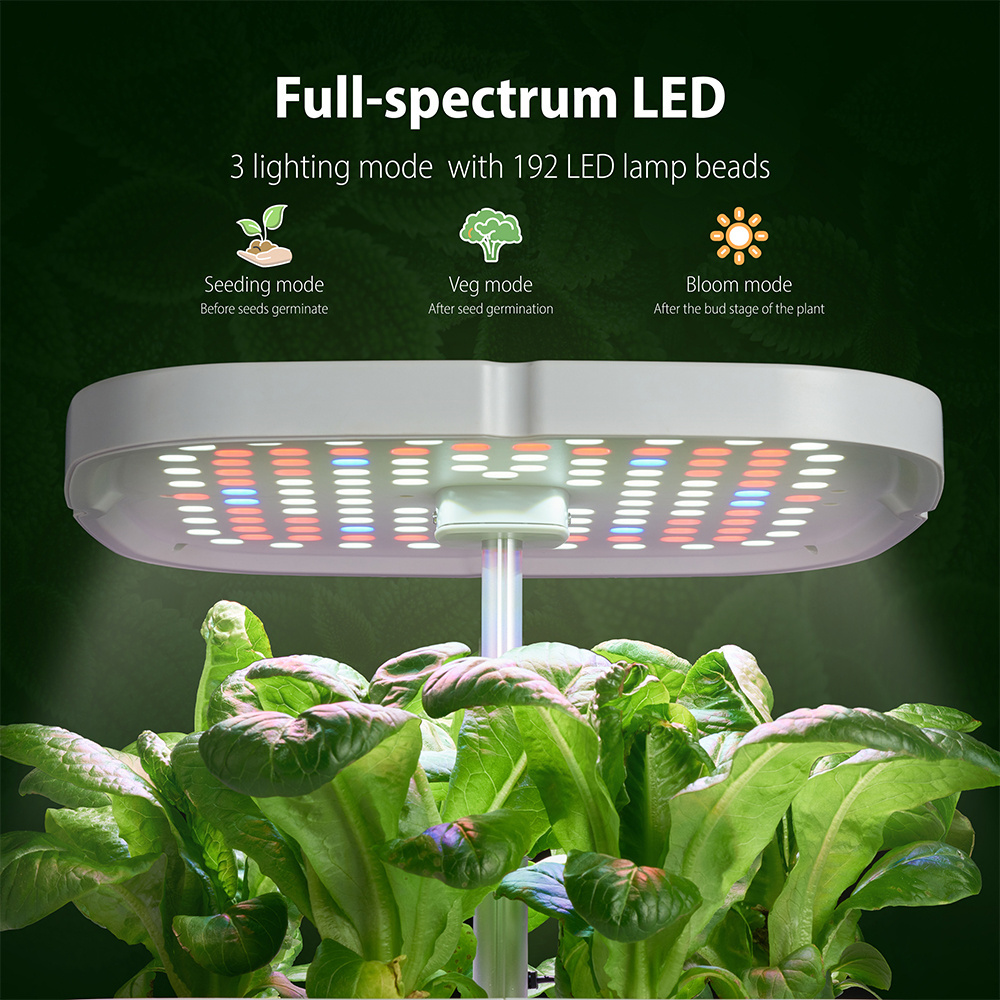 LED Mini Aeroponics Hidroponica Kitchen Counter Top Hydroponic Herb Garden Growing System Indoor Small Smart Electronic Planter