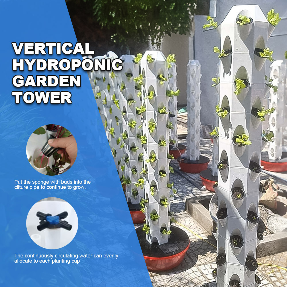 Vertical Hydroponic Garden Tower Farming Family Use Mini Indoor Hydroponic Aeroponic Growing Tower System