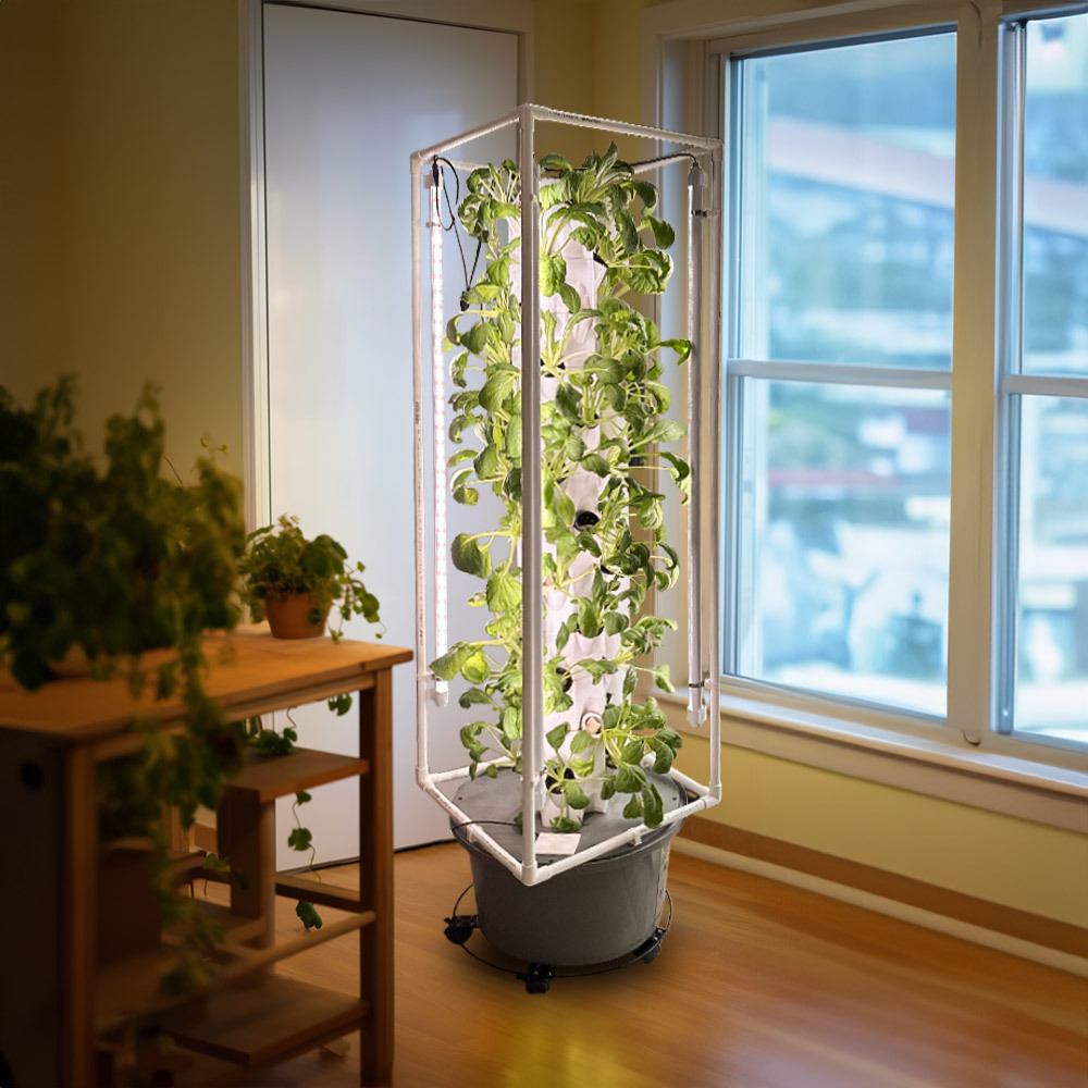 Vertical Hydroponic Garden Tower Farming Family Use Mini Indoor Hydroponic Aeroponic Growing Tower System