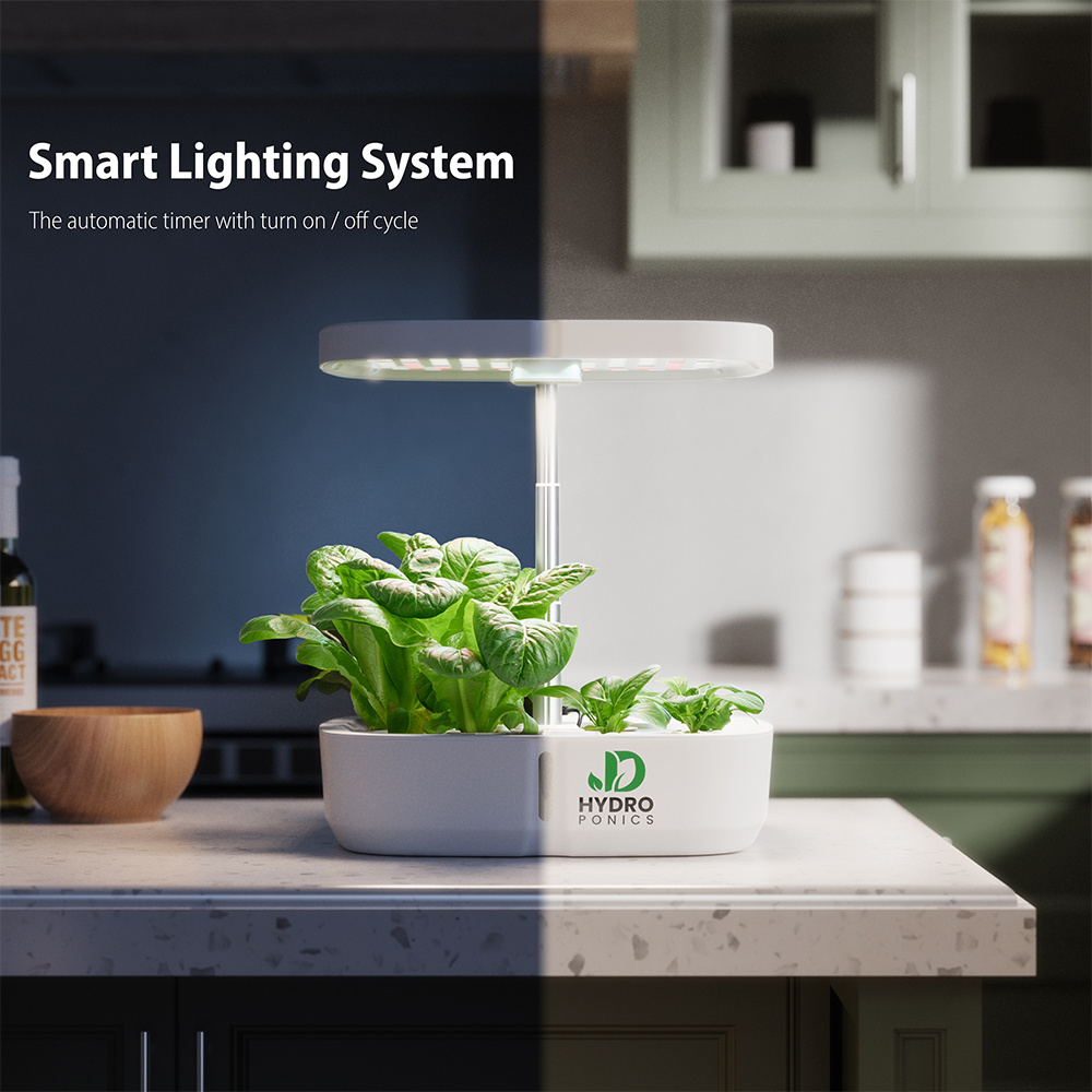 LED Mini Aeroponics Hidroponica Kitchen Counter Top Hydroponic Herb Garden Growing System Indoor Small Smart Electronic Planter