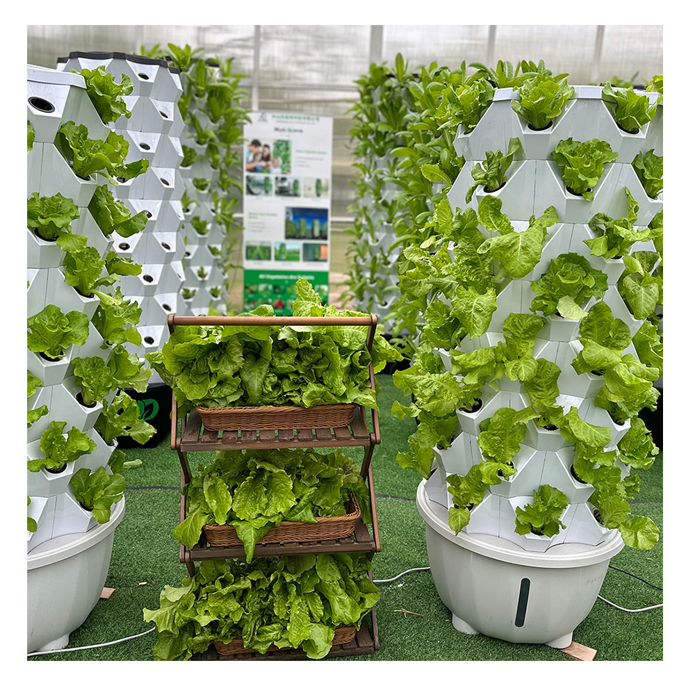 Home vertical farming hydroponics growing system indoor garden aeroponic tower with LED light