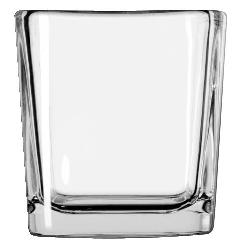 7.5 oz. Cube Glass Votive Candle Holder / Condiment Jar