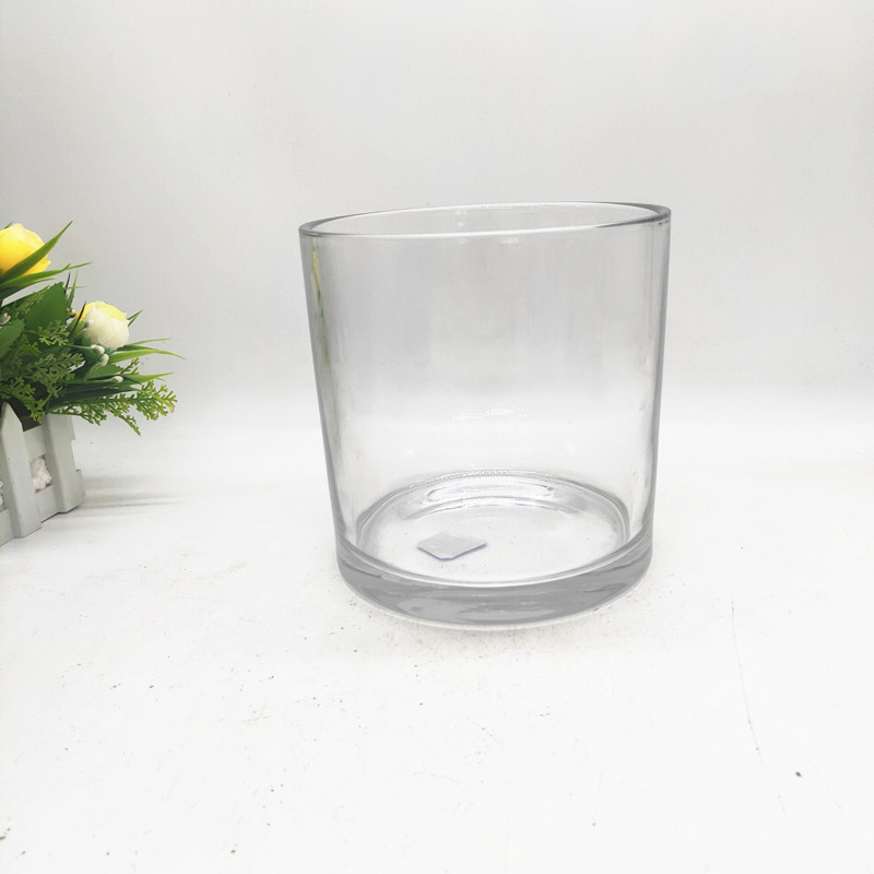 Large glass candle holder  63 oz candlestick empty glass jar