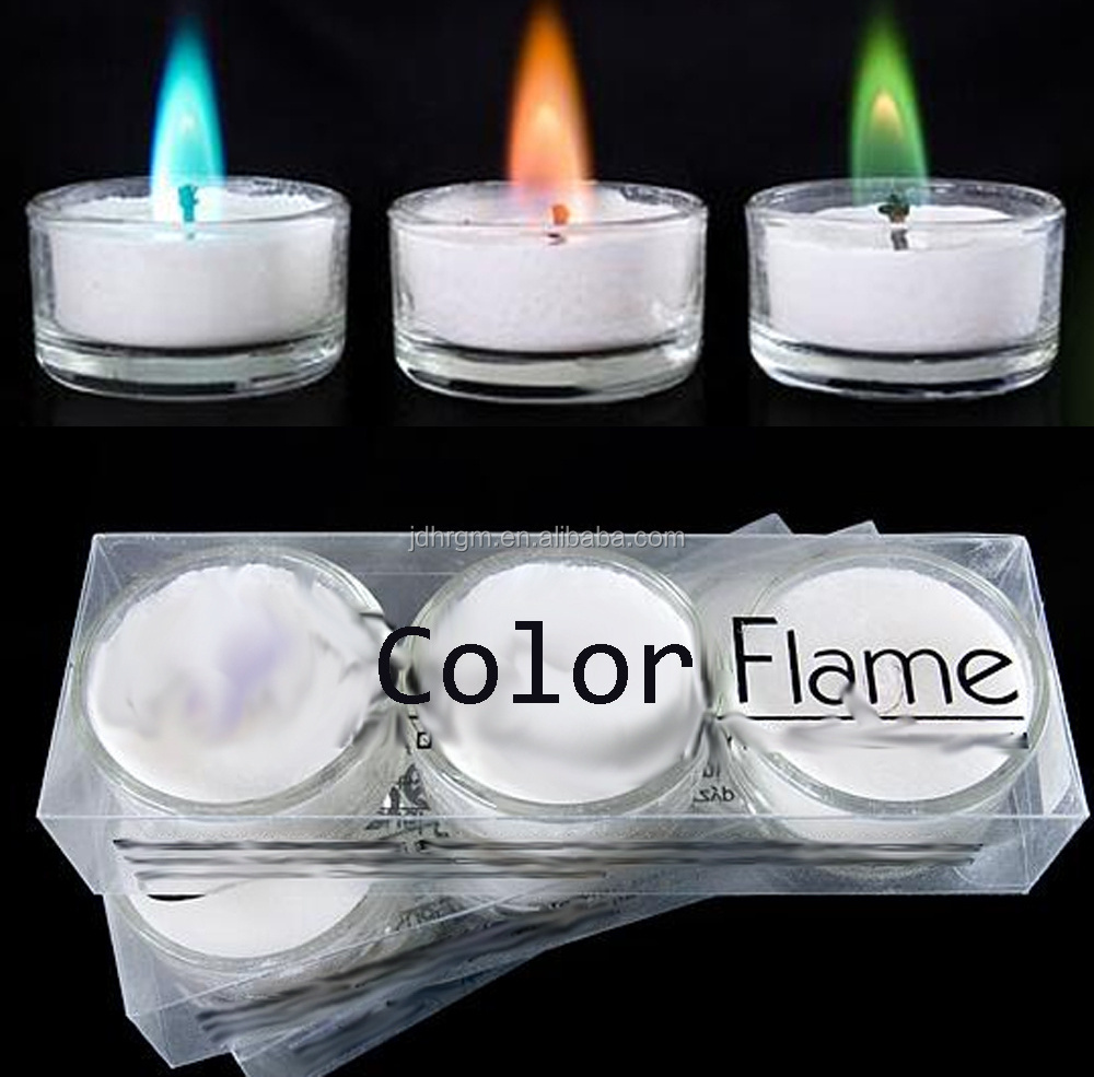 High quality handmade Color flame tealight candle factory