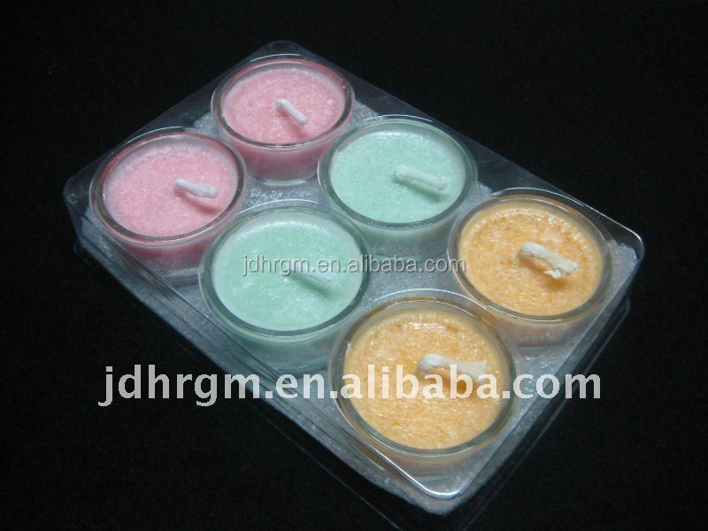 Handmade unscented color flame feature gift set candle