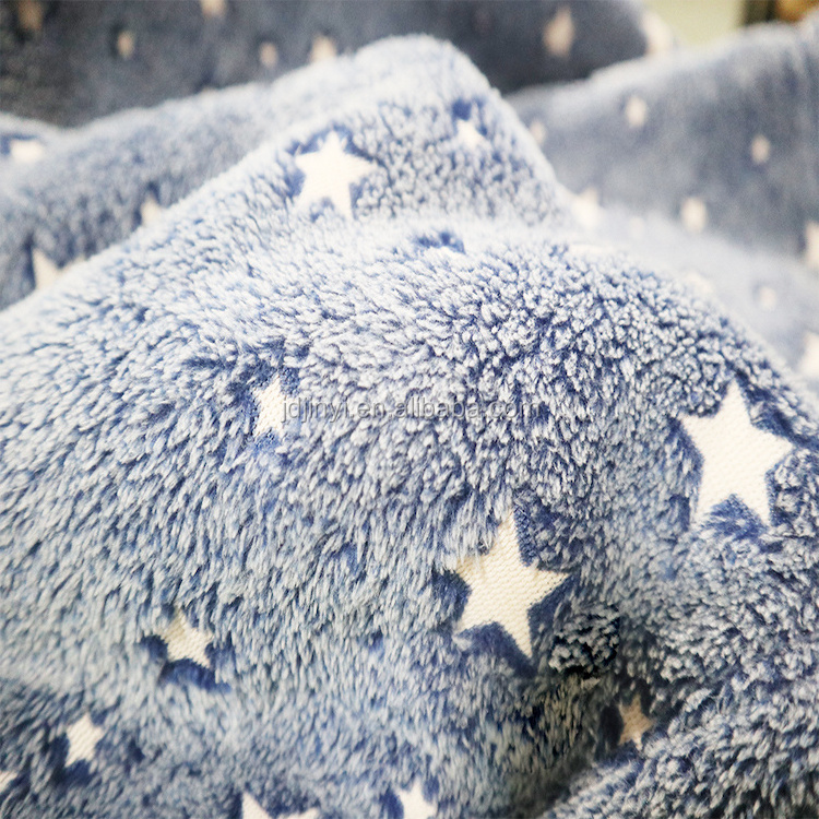 Double Star luminous Sherpa blanket Glow In The Dark Flannel Throw Blankets for kids