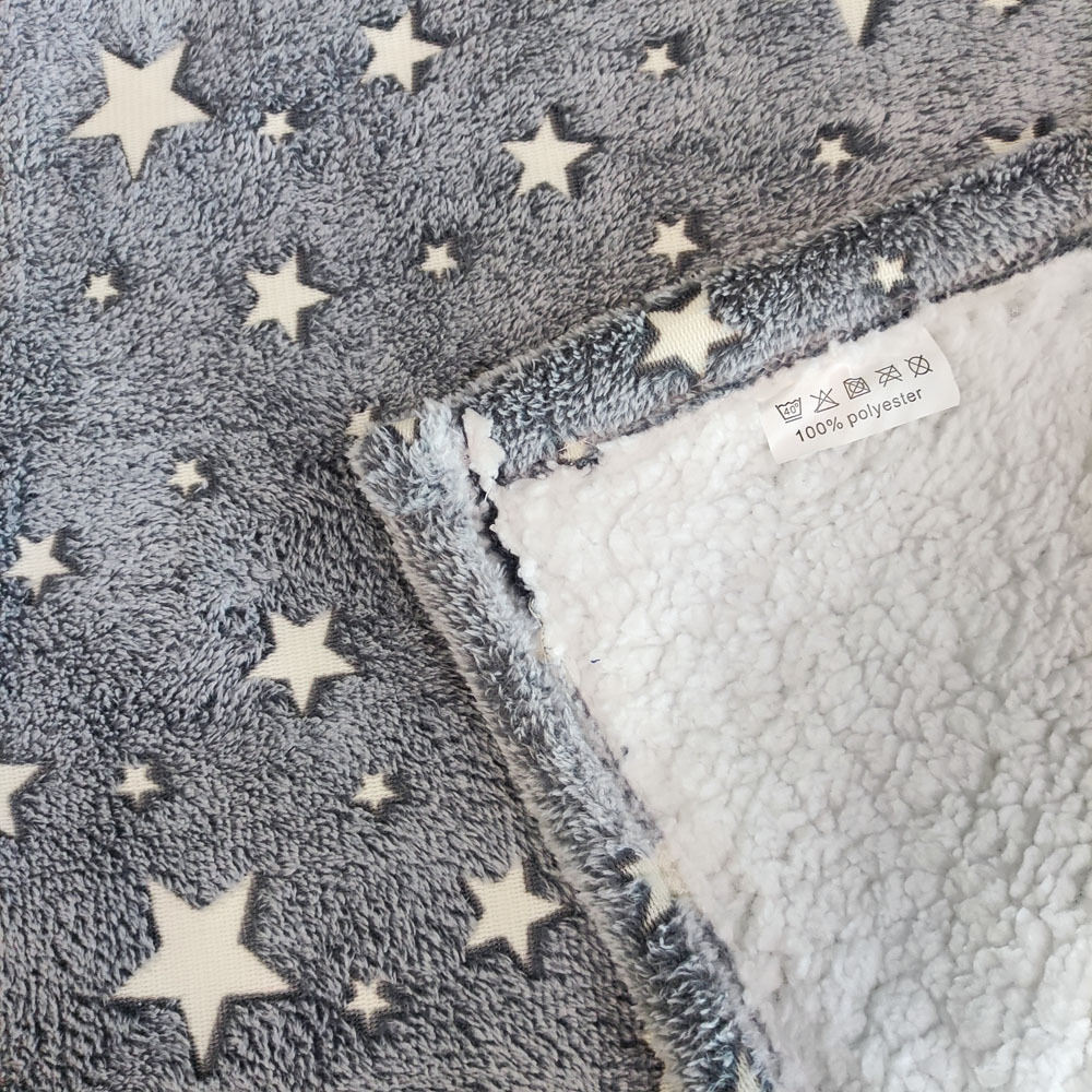 Double Star luminous Sherpa blanket Glow In The Dark Flannel Throw Blankets for kids