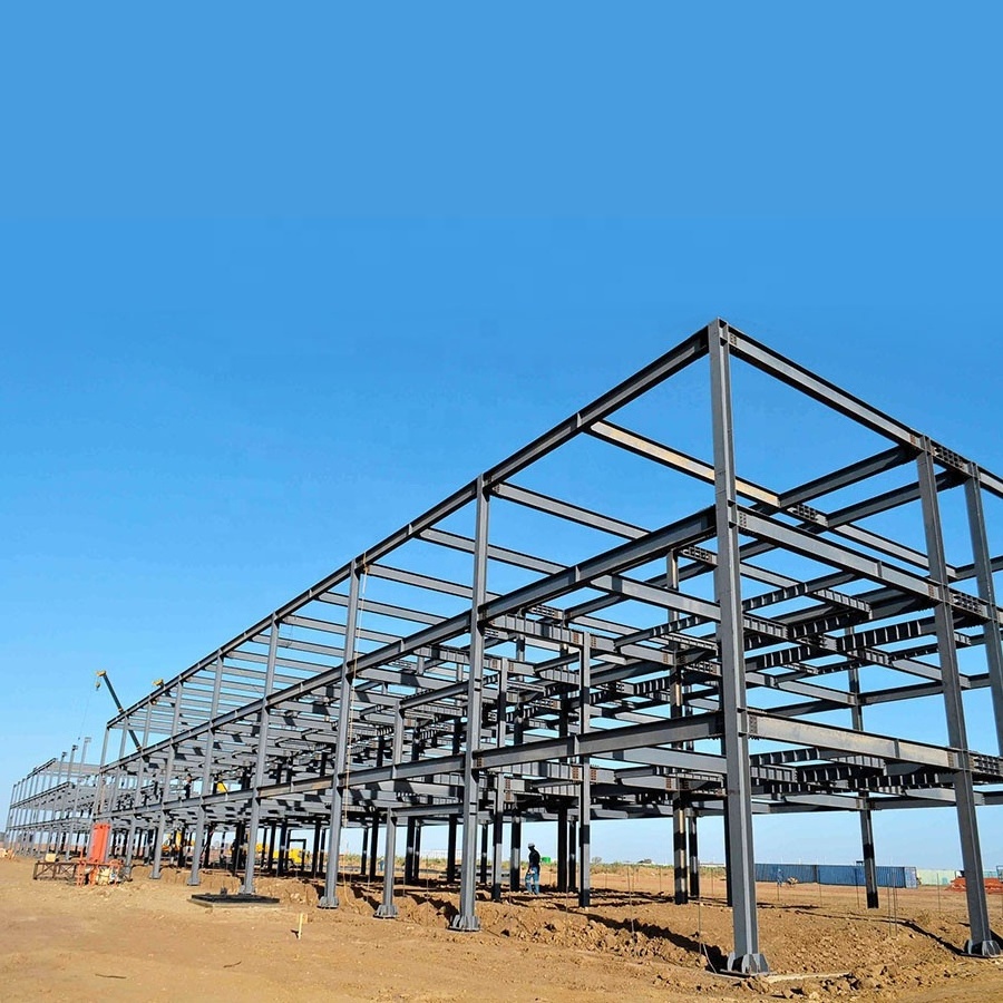 metal frame construction prefabricated factory building plans low price Steel structure