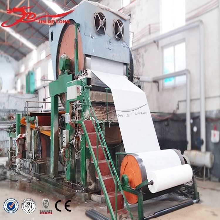 Fully automatic  small scale 1092mm toilet paper making machine waste pulper paper making machine