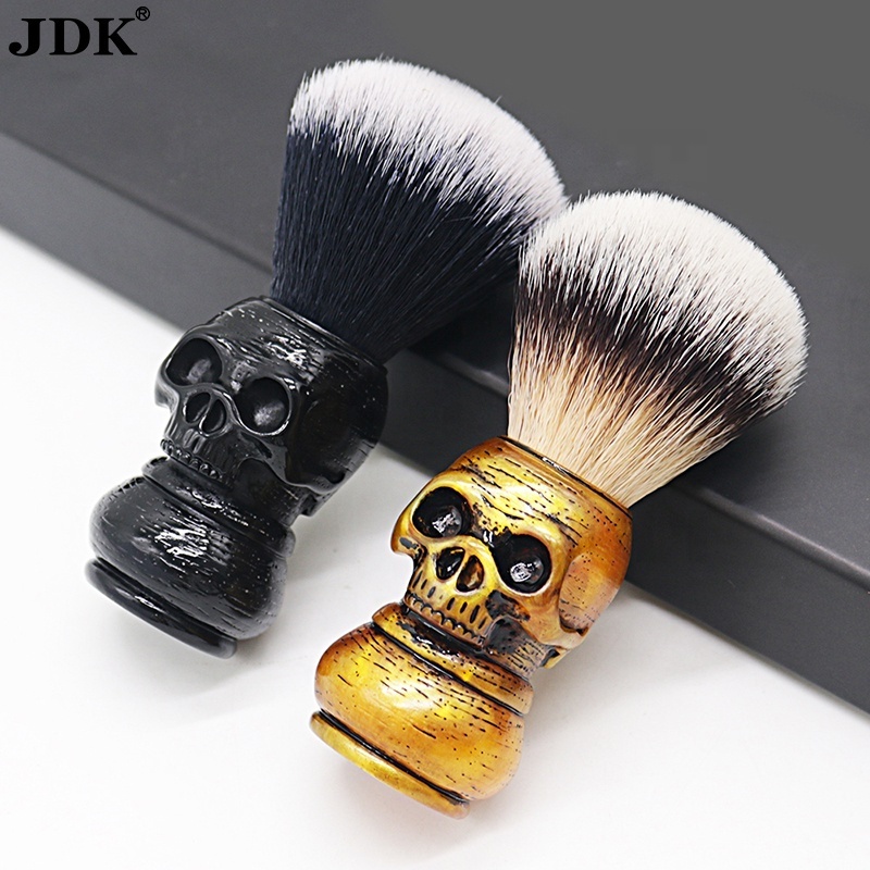 Wholesale Cool Skull Head Resin Handle Shaving Brushes Barber Salon Beard Shaving Brushes Men's Grooming Tools for Men