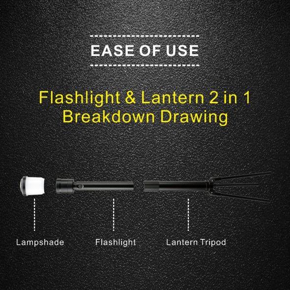 Manufacturer 1000 Lumen Multifunctional Outdoor Folding Camping LED Torch Flashlight with Tripod