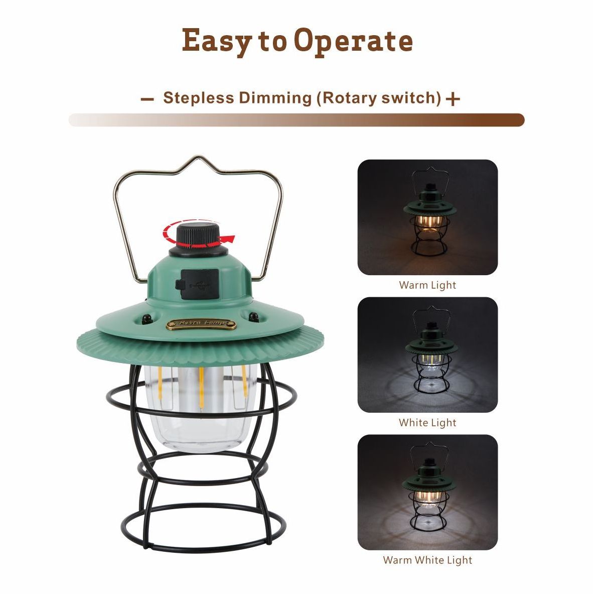 2023 Chargeable Tent Camp LampEmergency Lamp Tent Tourist Camping Lantern LED Retro Outdoor Camping Light