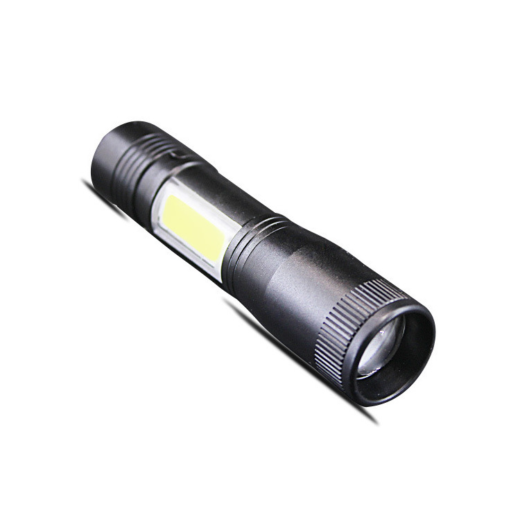 Zoom Focus LED Mini COB Flashlight with Clip