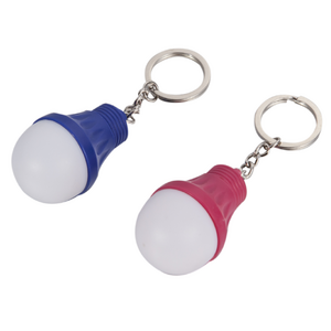 Bulb Shape LED Flashlight Keychain with Different Colors LED Light Bulb Keychain