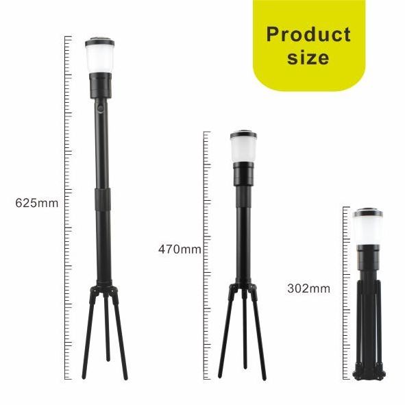 Manufacturer 1000 Lumen Multifunctional Outdoor Folding Camping LED Torch Flashlight with Tripod