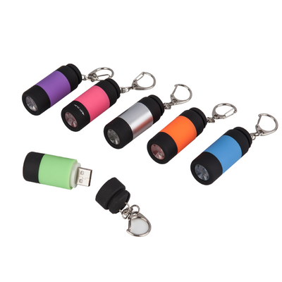 Fashion Multi-Colored Rotate switch mini led flashlight keychain plastic keychain light led keychain flashlight