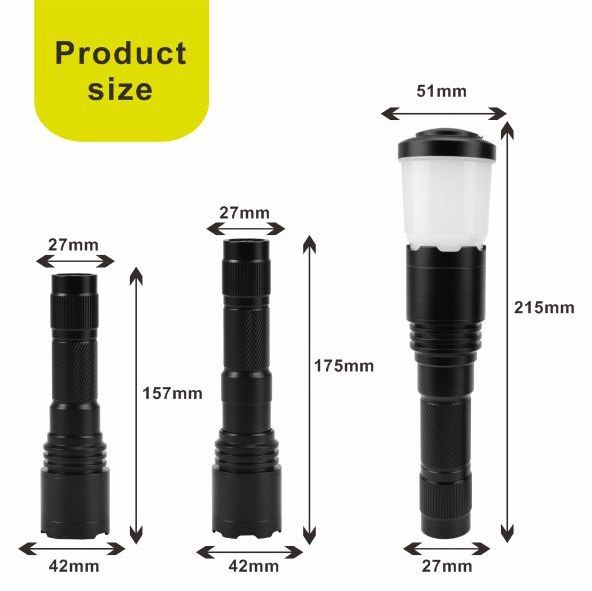 High Lumen 2200lm 10km Bright High Power Flash light Rechargeable torch Light xhp70  Tactical Portable Flashlight