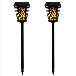 Rechargeable Landscape LED Garden Torch with auto on/off, Waterproof Flickering Flame Light, Bigger Solar Panel Tiki Torches