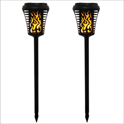 Rechargeable Landscape LED Garden Torch with auto on/off, Waterproof Flickering Flame Light, Bigger Solar Panel Tiki Torches