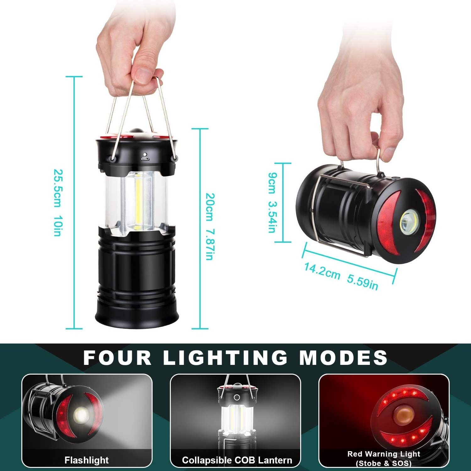 Camping Lanterns Led Lanterns Lights with Flashlight and Magnet Base for Camping Hiking Emergency SOS Function Outage